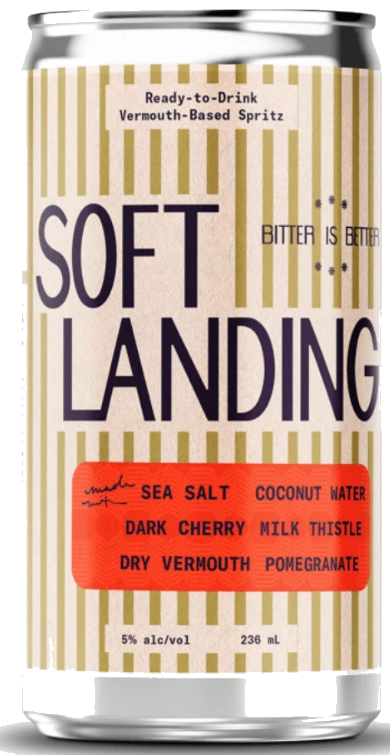 Front of the Soft Landing 5% vermouth-based spritz can